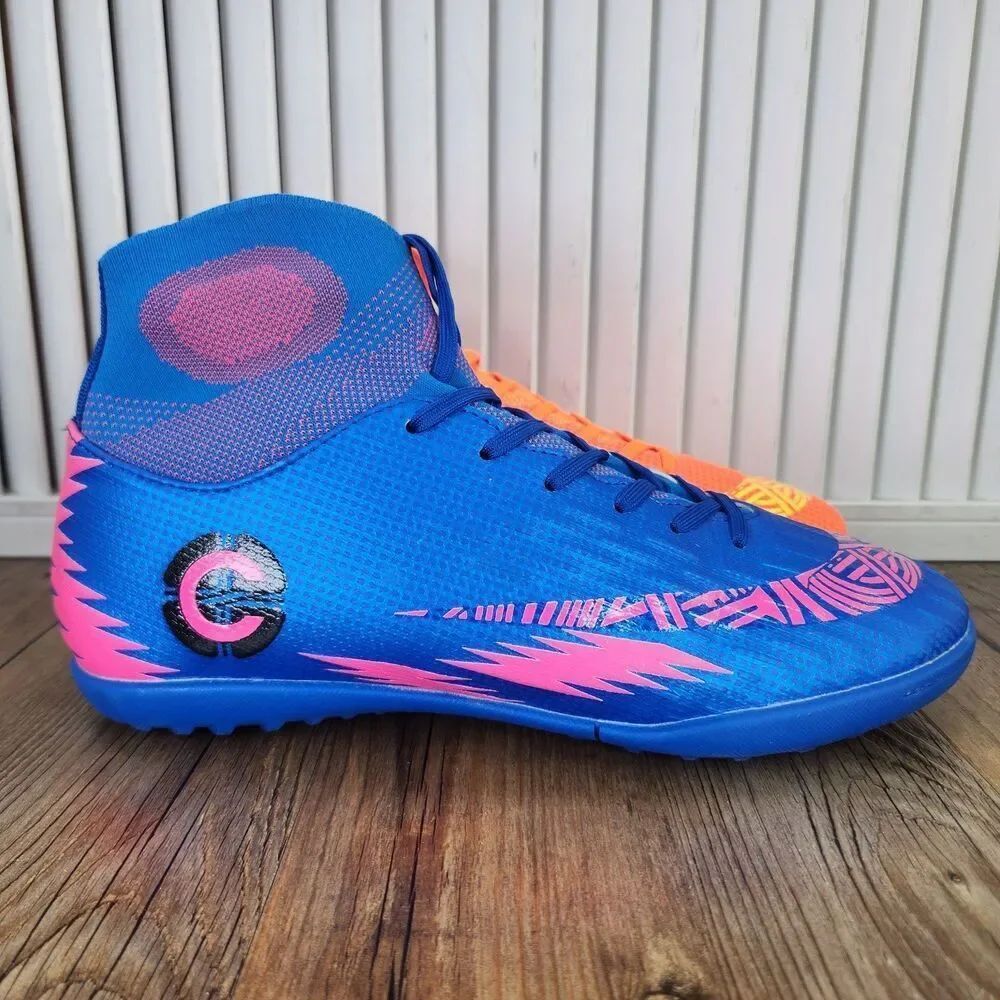 Generic Turf Soccer Boots Womens Sz 9.5* Blue Pink Orange Yellow Athletic Shoes